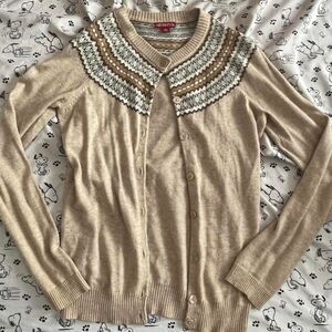 Merona Women's Tan and Cream Cardigan